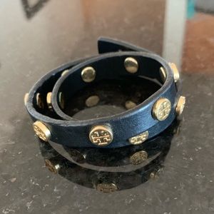 Tory Burch Black/Gold Wrap Bracelet